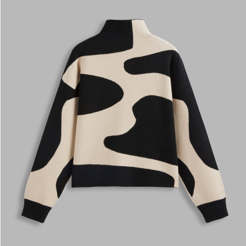 NWT Cider Black and Cream Sweater